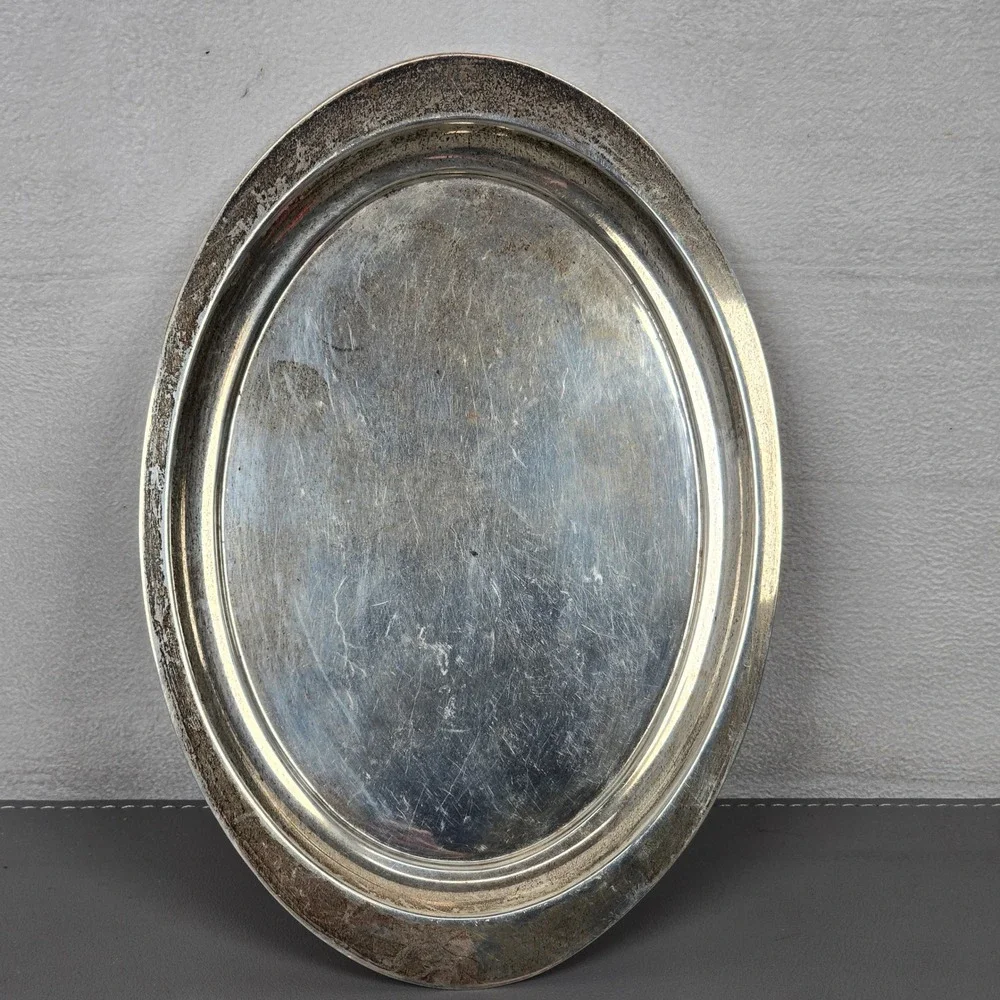 Reed & Barton Sterling Silver Oval Tray Serving Platter X133 Vintage 7.5
